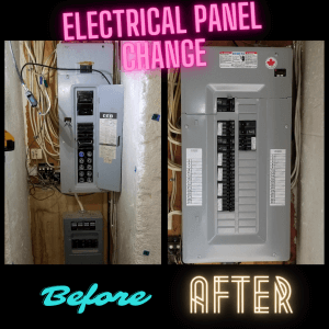 Electrical panel change before and after